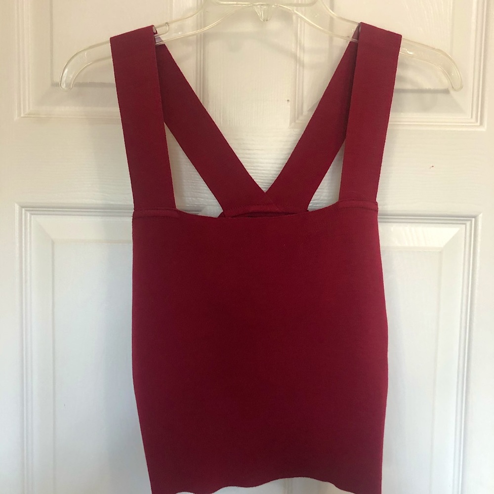 Burgundy knit crop top!